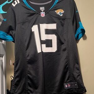 Nike Black and Teal Jaguars Jersey